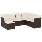vidaXL 7-tlg. Garten-Sofagarnitur mit Kissen Braun Poly Rattan vidaXL 7-tlg. Garten-Sofagarnitur mit Kissen Braun Poly Rattan