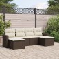 vidaXL 6-tlg. Garten-Sofagarnitur mit Kissen Braun Poly Rattan vidaXL 6-tlg. Garten-Sofagarnitur mit Kissen Braun Poly Rattan