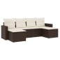 vidaXL 6-tlg. Garten-Sofagarnitur mit Kissen Braun Poly Rattan vidaXL 6-tlg. Garten-Sofagarnitur mit Kissen Braun Poly Rattan
