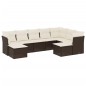 vidaXL 9-tlg. Garten-Sofagarnitur mit Kissen Braun Poly Rattan vidaXL 9-tlg. Garten-Sofagarnitur mit Kissen Braun Poly Rattan