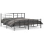 vidaXL Bettgestell mit Kopf- und Fußteil Metall Schwarz 193x203 cm vidaXL Bettgestell mit Kopf- und Fußteil Metall Schwarz 193x203 cm
