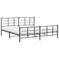 vidaXL Bettgestell mit Kopf- und Fußteil Metall Schwarz 193x203 cm vidaXL Bettgestell mit Kopf- und Fußteil Metall Schwarz 193x203 cm