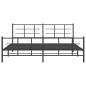 vidaXL Bettgestell mit Kopf- und Fußteil Metall Schwarz 193x203 cm vidaXL Bettgestell mit Kopf- und Fußteil Metall Schwarz 193x203 cm