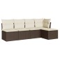 vidaXL 5-tlg. Garten-Sofagarnitur mit Kissen Braun Poly Rattan vidaXL 5-tlg. Garten-Sofagarnitur mit Kissen Braun Poly Rattan