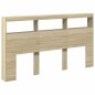 vidaXL LED-Kopfteil mit Ablagen Sonoma-Eiche 180x17x102 cm vidaXL LED-Kopfteil mit Ablagen Sonoma-Eiche 180x17x102 cm