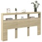 vidaXL LED-Kopfteil mit Ablagen Sonoma-Eiche 180x17x102 cm vidaXL LED-Kopfteil mit Ablagen Sonoma-Eiche 180x17x102 cm
