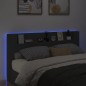 vidaXL LED-Kopfteil mit Ablagen Schwarz 200x16,5x103,5 cm
