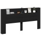 vidaXL LED-Kopfteil mit Ablagen Schwarz 200x16,5x103,5 cm