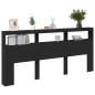 vidaXL LED-Kopfteil mit Ablagen Schwarz 220x17x102 cm vidaXL LED-Kopfteil mit Ablagen Schwarz 220x17x102 cm