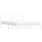 vidaXL Bettgestell mit Kopfteil Metall Weiß 150x200 cm vidaXL Bettgestell mit Kopfteil Metall Weiß 150x200 cm
