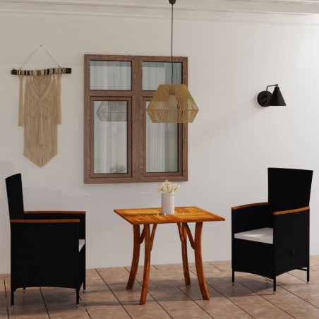 3-tlg. Garten-Essgruppe Schwarz