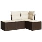vidaXL 4-tlg. Garten-Sofagarnitur mit Kissen Braun Poly Rattan vidaXL 4-tlg. Garten-Sofagarnitur mit Kissen Braun Poly Rattan
