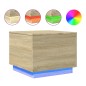 vidaXL Couchtisch mit LED-Leuchten Sonoma-Eiche 50x50x40 cm vidaXL Couchtisch mit LED-Leuchten Sonoma-Eiche 50x50x40 cm