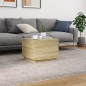 vidaXL Couchtisch mit LED-Leuchten Sonoma-Eiche 50x50x40 cm vidaXL Couchtisch mit LED-Leuchten Sonoma-Eiche 50x50x40 cm