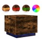 vidaXL Couchtisch mit LED-Leuchten Räuchereiche 50x50x40 cm vidaXL Couchtisch mit LED-Leuchten Räuchereiche 50x50x40 cm