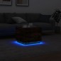 vidaXL Couchtisch mit LED-Leuchten Räuchereiche 50x50x40 cm vidaXL Couchtisch mit LED-Leuchten Räuchereiche 50x50x40 cm