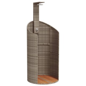 vidaXL Gartendusche Grau 100x100x241,5 cm Poly Rattan Akazienholz