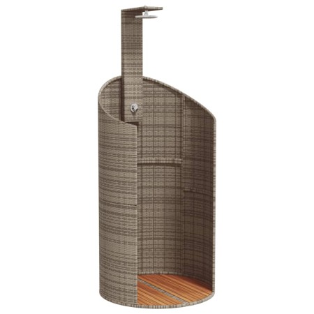 vidaXL Gartendusche Grau 100x100x241,5 cm Poly Rattan Akazienholz