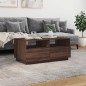 vidaXL Couchtisch mit LED-Leuchten Braun Eichen-Optik 90x49x40 cm vidaXL Couchtisch mit LED-Leuchten Braun Eichen-Optik 90x49x40 cm