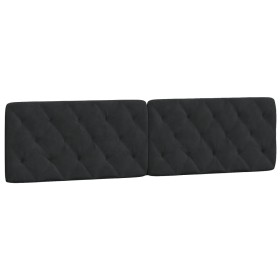 vidaXL Kopfteil-Kissen Schwarz 200 cm Samt