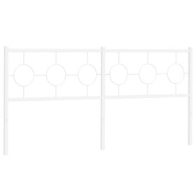 vidaXL Kopfteil Metall Weiß 180 cm