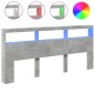 vidaXL LED-Kopfteil mit Ablage Betongrau 220x17x102 cm vidaXL LED-Kopfteil mit Ablage Betongrau 220x17x102 cm