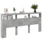 vidaXL LED-Kopfteil mit Ablage Betongrau 220x17x102 cm vidaXL LED-Kopfteil mit Ablage Betongrau 220x17x102 cm