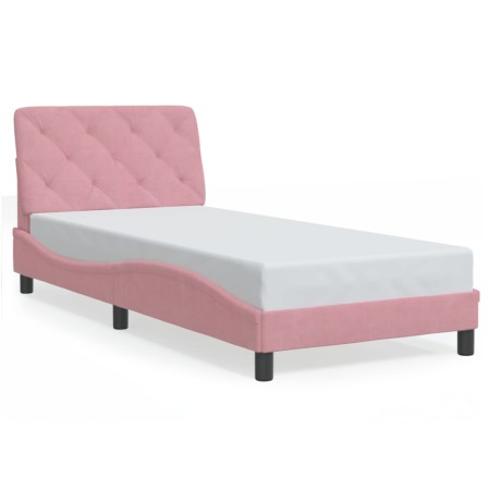 vidaXL Bettgestell mit LED-Leuchten Rosa 80x200 cm Samt