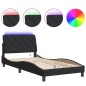 vidaXL Bettgestell mit LED-Leuchten Schwarz 100x200 cm Samt vidaXL Bettgestell mit LED-Leuchten Schwarz 100x200 cm Samt