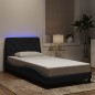 vidaXL Bettgestell mit LED-Leuchten Schwarz 100x200 cm Samt vidaXL Bettgestell mit LED-Leuchten Schwarz 100x200 cm Samt