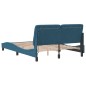 vidaXL Bettgestell mit LED-Leuchten Blau 140x190 cm Samt vidaXL Bettgestell mit LED-Leuchten Blau 140x190 cm Samt