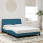 vidaXL Bettgestell mit LED-Leuchten Blau 120x200 cm Samt vidaXL Bettgestell mit LED-Leuchten Blau 120x200 cm Samt