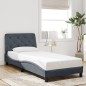 vidaXL Bettgestell mit LED-Leuchten Dunkelgrau 90x200 cm Samt vidaXL Bettgestell mit LED-Leuchten Dunkelgrau 90x200 cm Samt