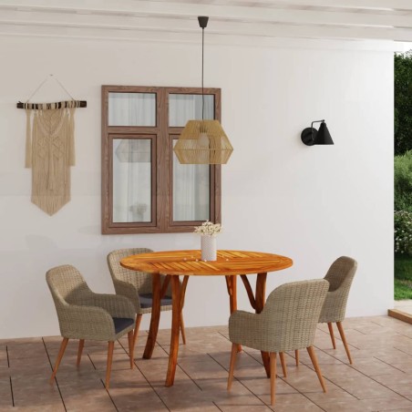 5-tlg. Garten-Essgruppe Braun