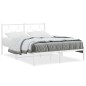 vidaXL Bettgestell mit Kopfteil Metall Weiß 140x190 cm vidaXL Bettgestell mit Kopfteil Metall Weiß 140x190 cm