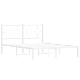 vidaXL Bettgestell mit Kopfteil Metall Weiß 140x190 cm
