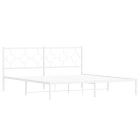 vidaXL Bettgestell mit Kopfteil Metall Weiß 183x213 cm
