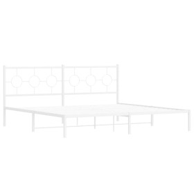 vidaXL Bettgestell mit Kopfteil Metall Weiß 200x200 cm