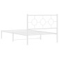 vidaXL Bettgestell mit Kopf- und Fußteil Metall Weiß 107x203 cm vidaXL Bettgestell mit Kopf- und Fußteil Metall Weiß 107x203 cm
