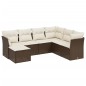 vidaXL 7-tlg. Garten-Sofagarnitur mit Kissen Braun Poly Rattan vidaXL 7-tlg. Garten-Sofagarnitur mit Kissen Braun Poly Rattan