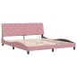 vidaXL Bettgestell mit LED-Leuchten Rosa 180x200 cm Samt vidaXL Bettgestell mit LED-Leuchten Rosa 180x200 cm Samt