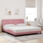 vidaXL Bettgestell mit LED-Leuchten Rosa 180x200 cm Samt vidaXL Bettgestell mit LED-Leuchten Rosa 180x200 cm Samt