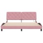 vidaXL Bettgestell mit LED-Leuchten Rosa 180x200 cm Samt vidaXL Bettgestell mit LED-Leuchten Rosa 180x200 cm Samt