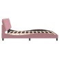 vidaXL Bettgestell mit LED-Leuchten Rosa 180x200 cm Samt vidaXL Bettgestell mit LED-Leuchten Rosa 180x200 cm Samt