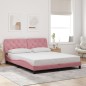 vidaXL Bettgestell mit LED-Leuchten Rosa 160x200 cm Samt vidaXL Bettgestell mit LED-Leuchten Rosa 160x200 cm Samt