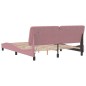 vidaXL Bettgestell mit LED-Leuchten Rosa 160x200 cm Samt vidaXL Bettgestell mit LED-Leuchten Rosa 160x200 cm Samt