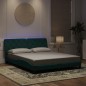 vidaXL Bettgestell mit LED-Leuchten Dunkelgrün 160x200 cm Samt vidaXL Bettgestell mit LED-Leuchten Dunkelgrün 160x200 cm Samt