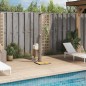 vidaXL Gartendusche Grau 50x55x224 cm Poly Rattan und Akazienholz vidaXL Gartendusche Grau 50x55x224 cm Poly Rattan und Akazienholz