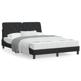 vidaXL Bettgestell mit Kopfteil Schwarz 120x200 cm Samt