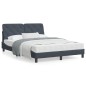 vidaXL Bettgestell mit Kopfteil Dunkelgrau 140x190 cm Samt vidaXL Bettgestell mit Kopfteil Dunkelgrau 140x190 cm Samt